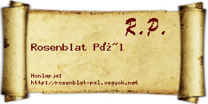 Rosenblat Pál névjegykártya